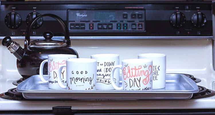 Personalize a coffee mug with a sharpie.