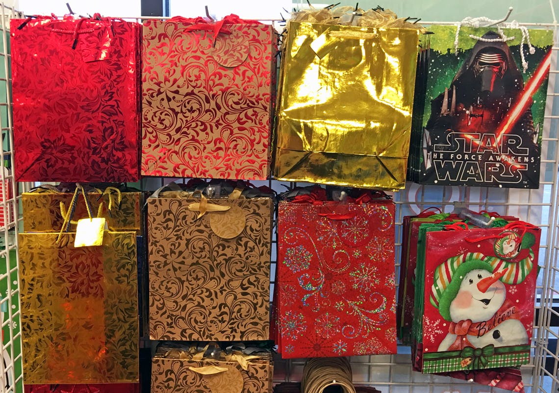 Bulk christmas house large whimsical gift bags, 12x10x5-in. Gift Bags, Ornaments & More Christmas, Only $1.00 at Dollar Tree! - The