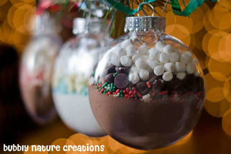 Make hot chocolate ornaments.