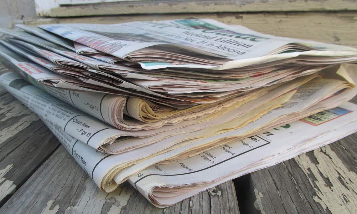 Stack of newspapers