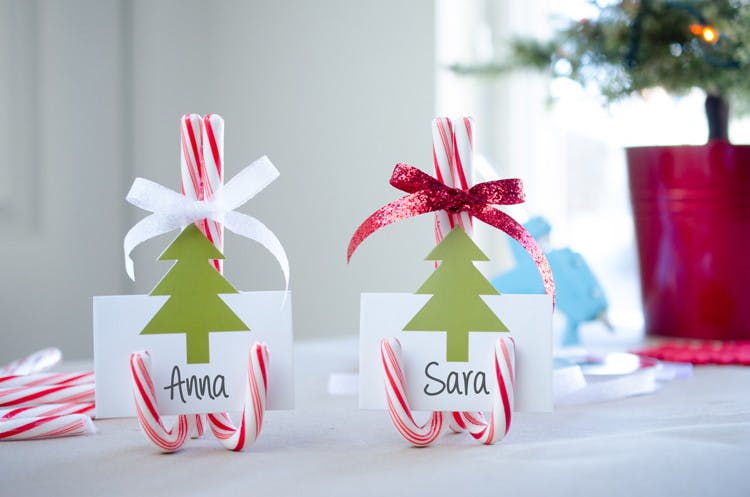 Use candy canes as place card holders.