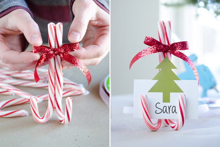 Use candy canes as place card holders.