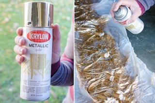 Spray-paint Christmas lights gold.