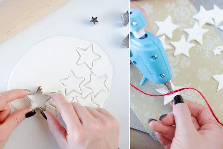 Make your own star garland with model magic.