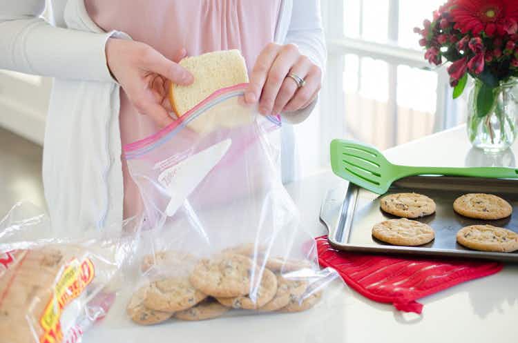 Keep cookies fresh by storing a slice of bread in an airtight container with them.