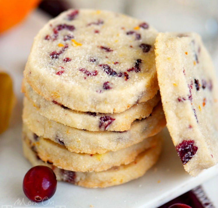 Cranberry Orange Shortbread Cookies