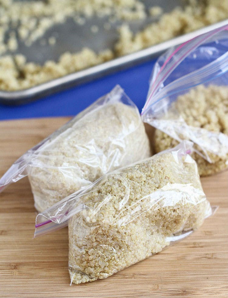 Cook grains ahead and freeze portions in individual bags.