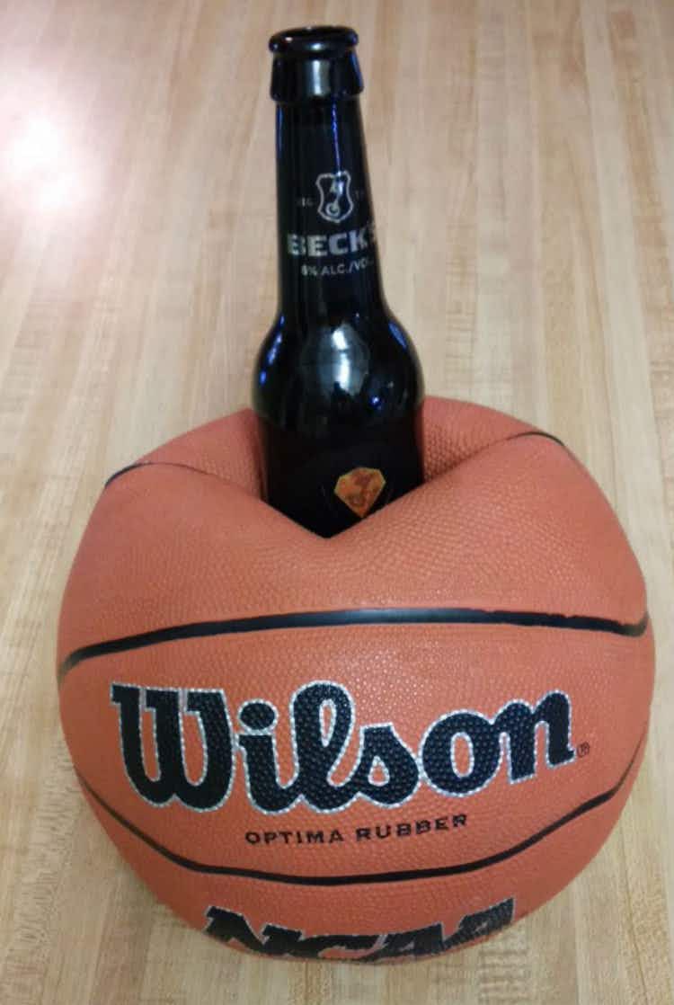 Use an old basketball as a beverage holder.