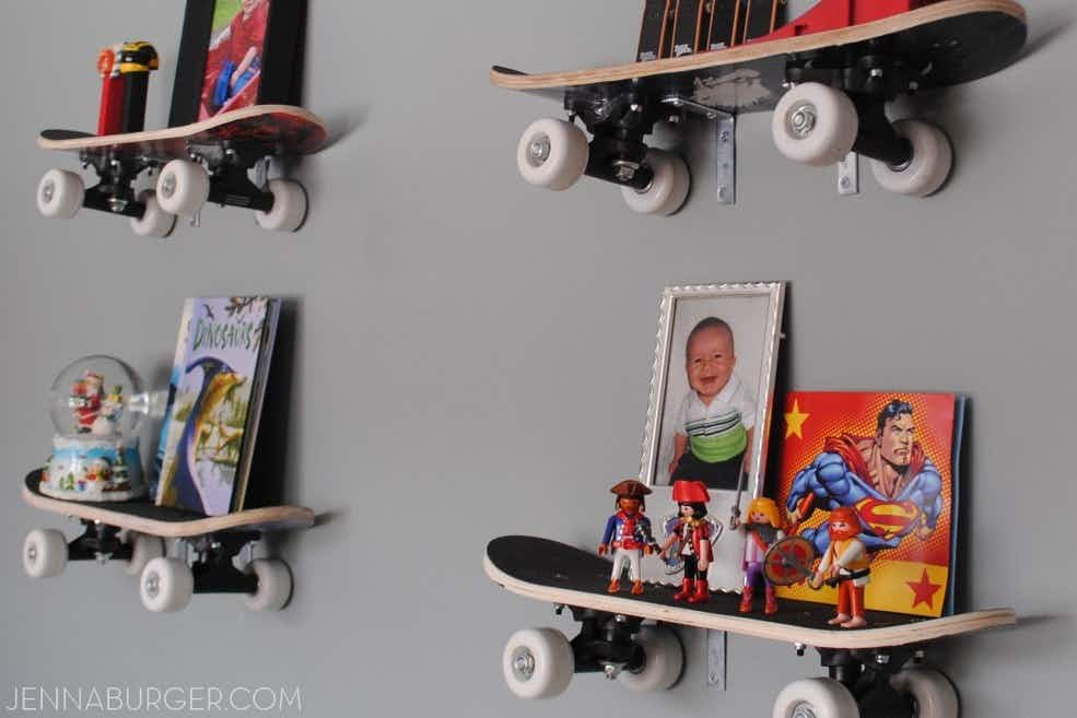 Turn skateboards into shelves.