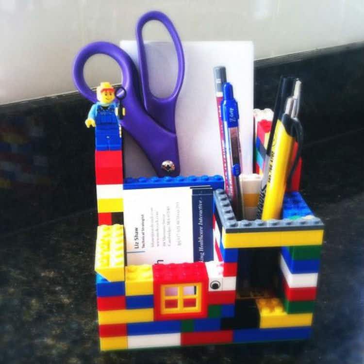 Use LEGOs to make a pencil holder.