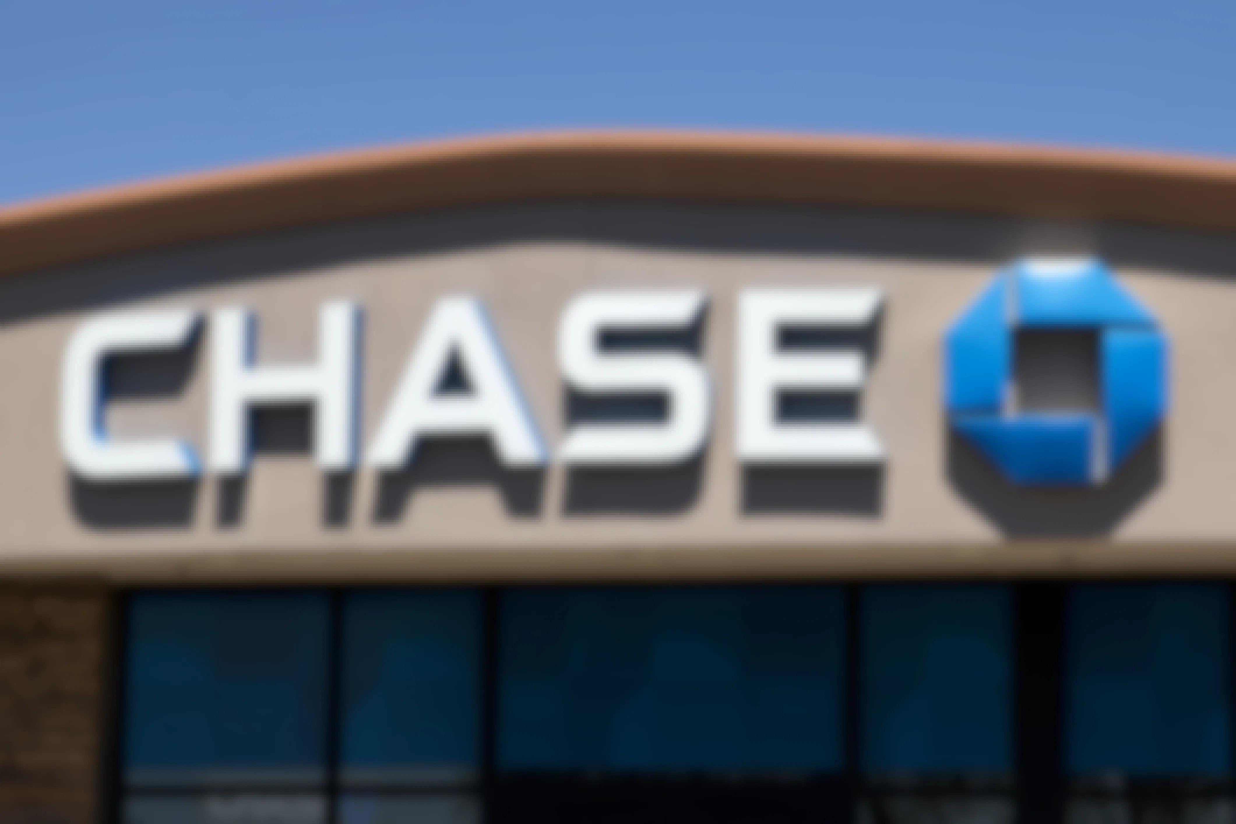 Chase bank logo on front of a building