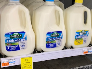 cvs milk sitting on a shelf