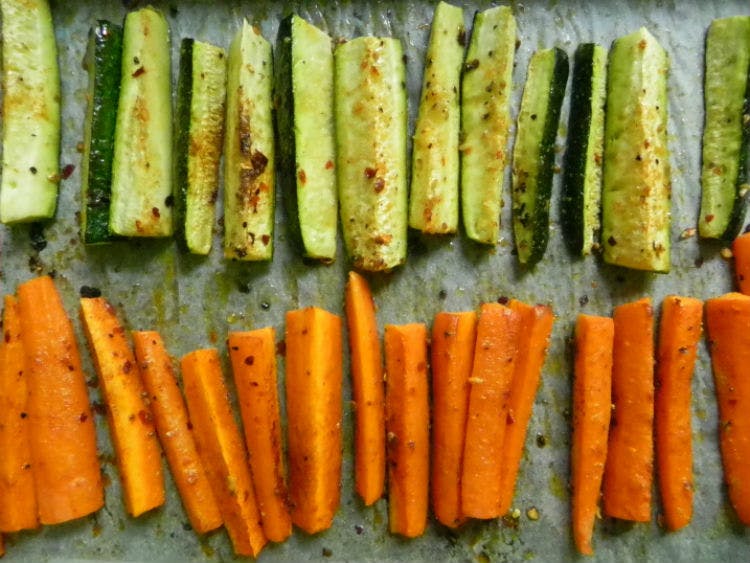 Combine vegetables with the same cooking time.