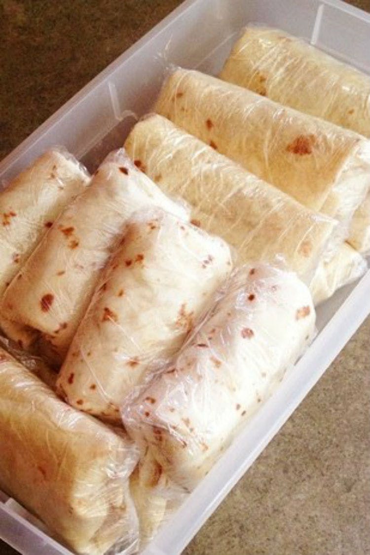 Make burritos in bulk and freeze them.