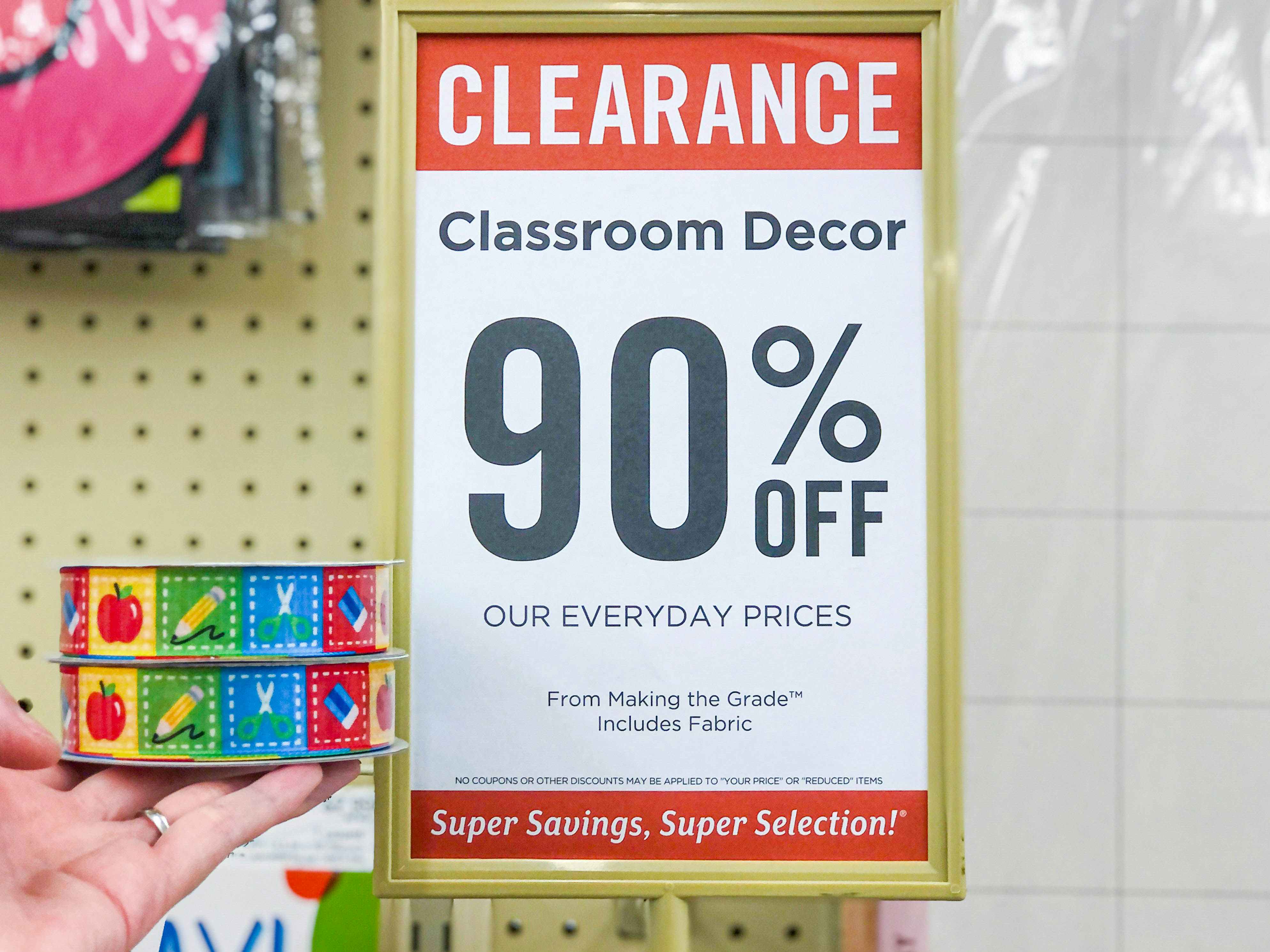 clearance 90 percent off classroom decor 