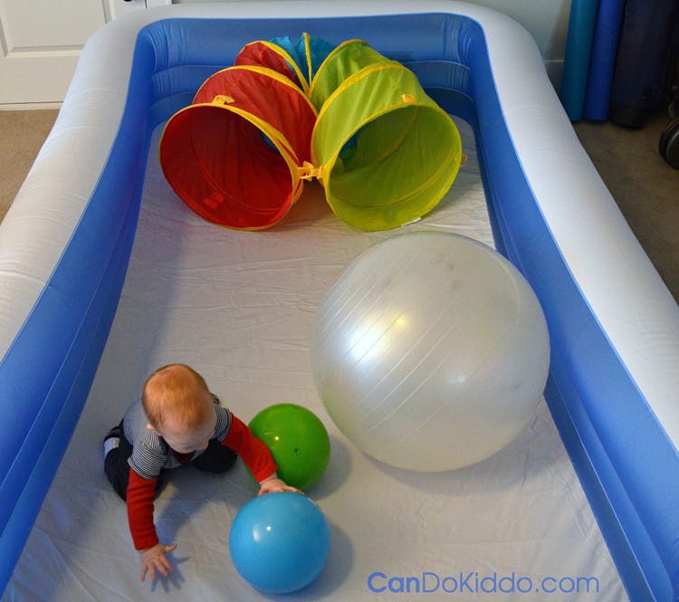 Turn an inflatable pool into a play pen.