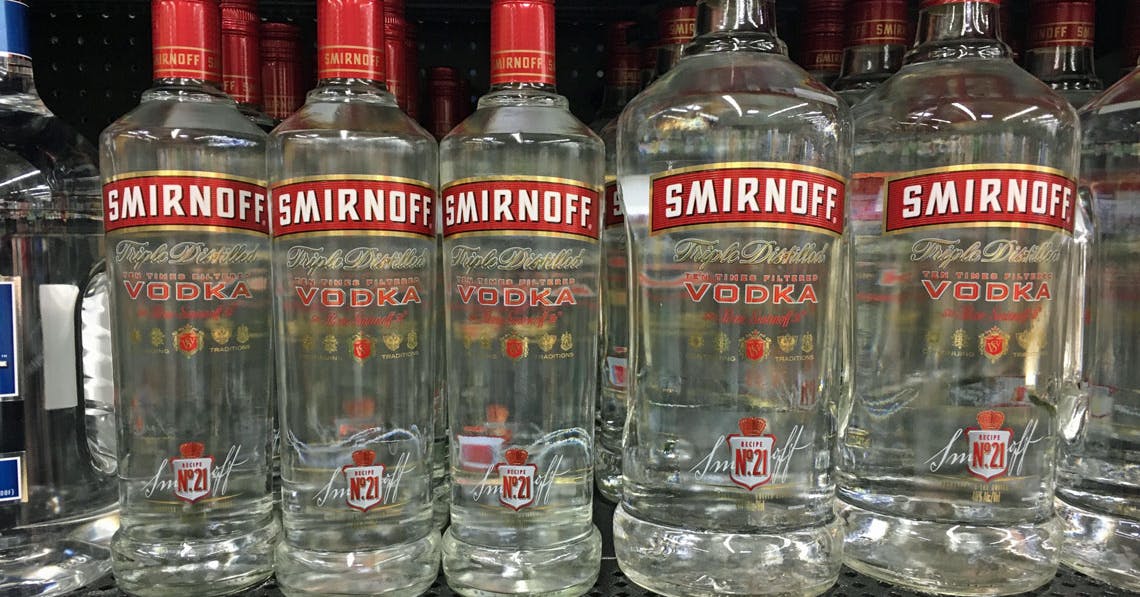 Smirnoff vodka labels through the years
