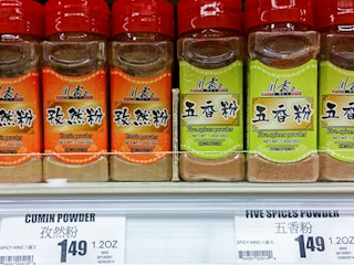 spices on a store shelf