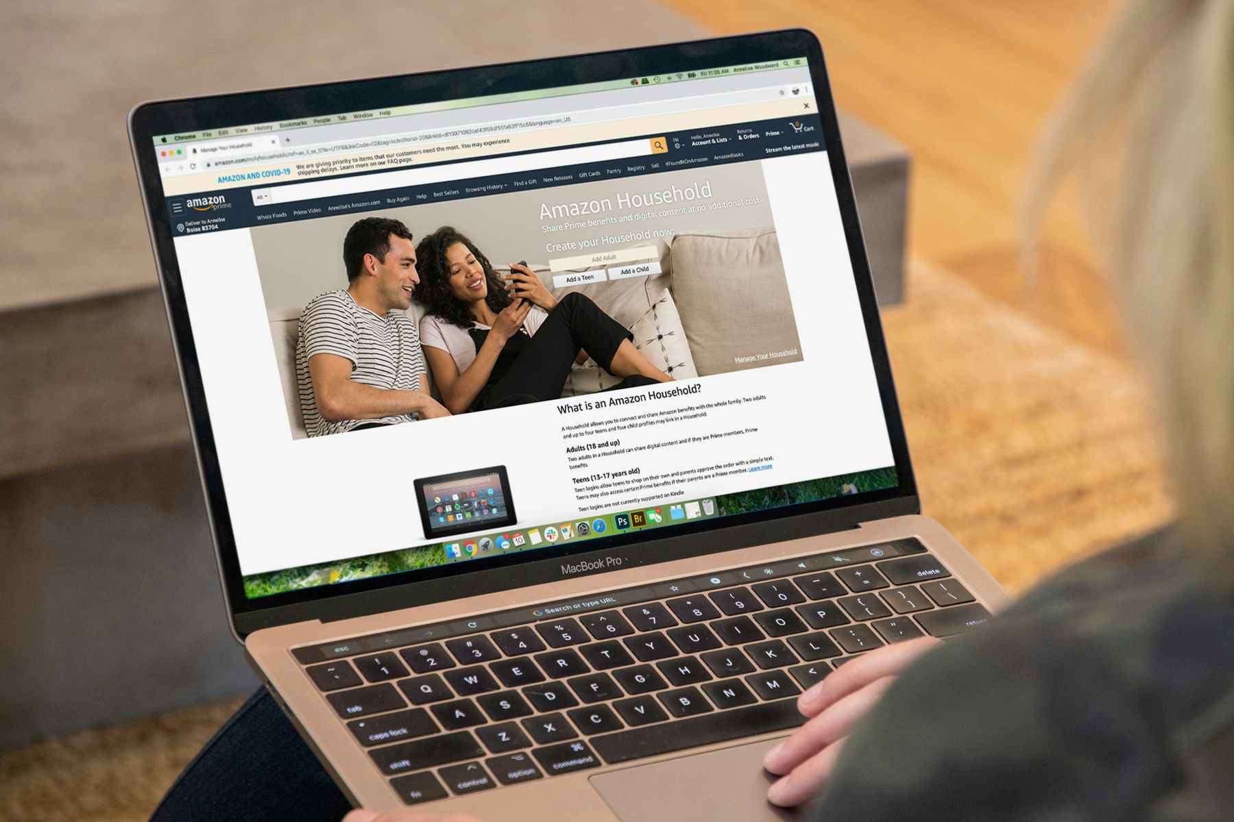 Amazon Household page on a computer secreen.