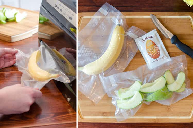 Prevent sliced apples and bananas from turning brown for a week. 