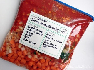 Double a recipe every time you cook if you can't spend a day prepping a bunch of meals.