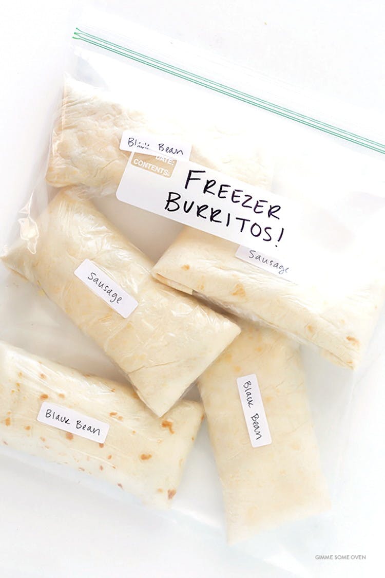 Freeze breakfast burritos and sandwiches for all those busy mornings.