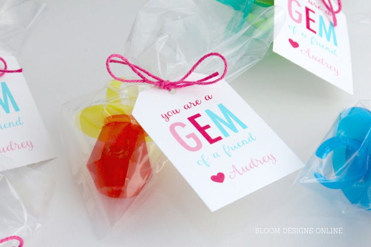 You are a "gem" of a friend card with ring pop