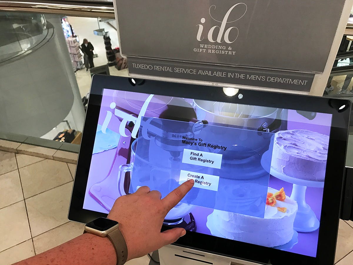 a person registering for macy's gift registry