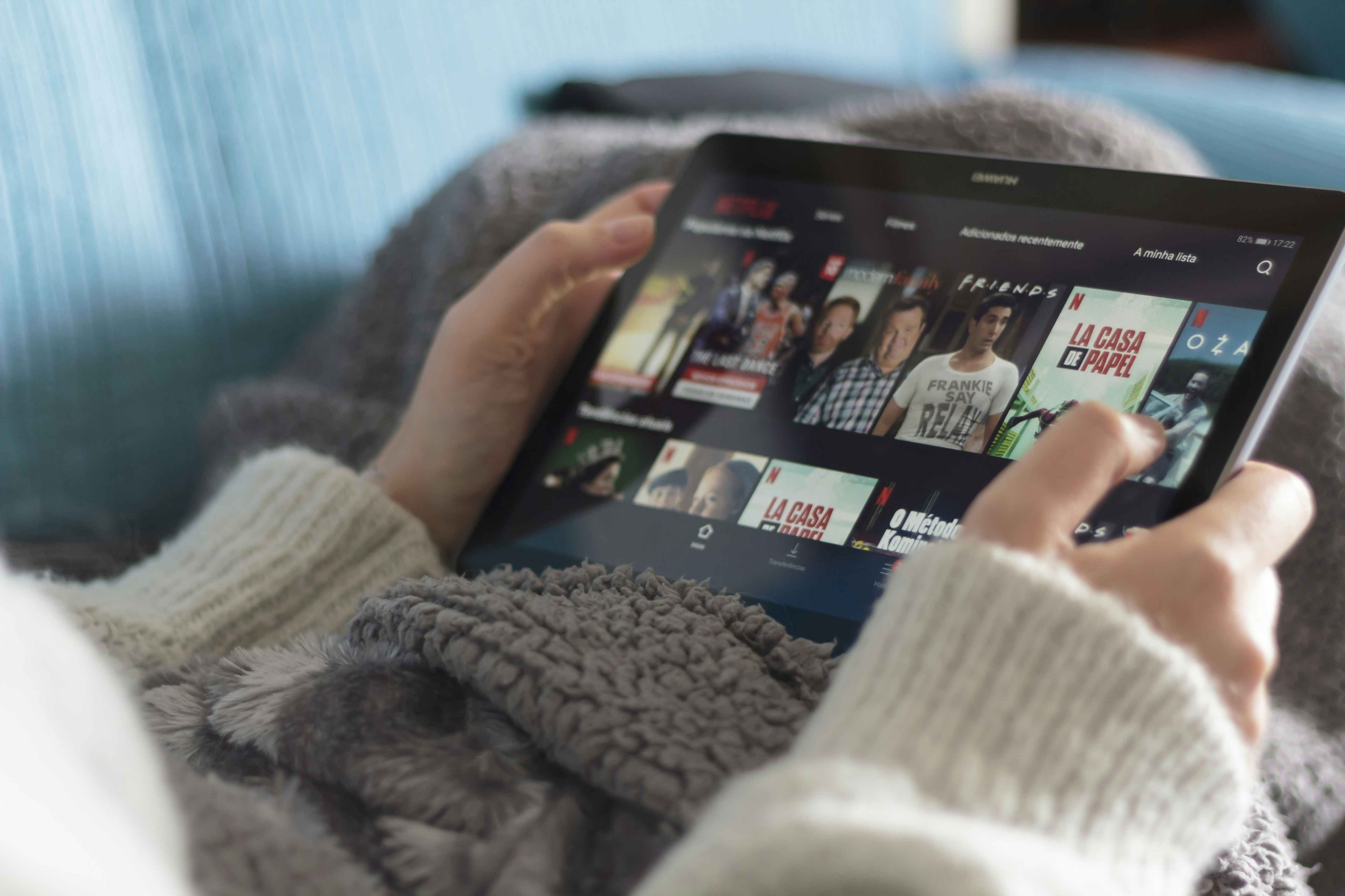 Netflix streaming service on a tablet