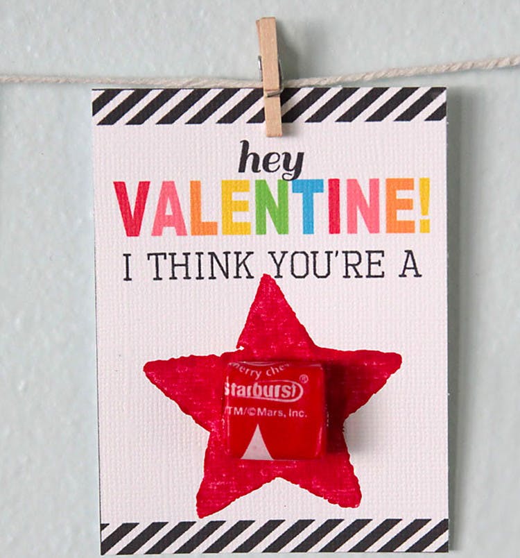 Hey Valentine! I think you're a "star." card with starburst