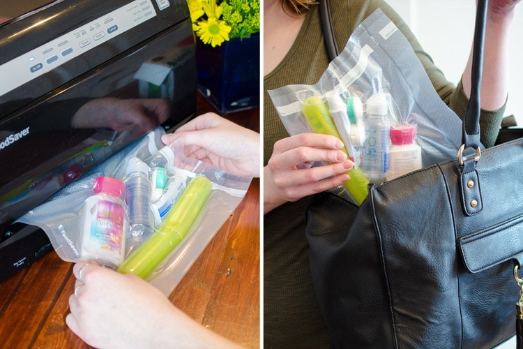 Seal toiletries so they don't leak while traveling.