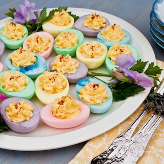 Make festive, colorful deviled eggs.
