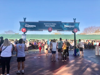 The entrance to Disneyland.