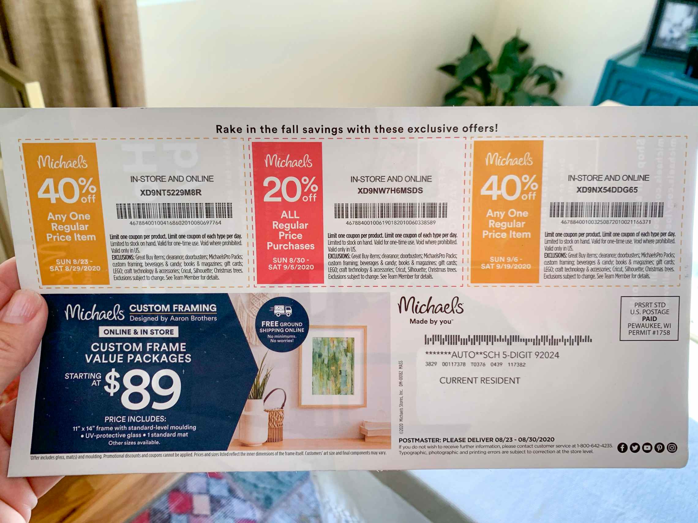 A coupon mailer from Michaels craft store