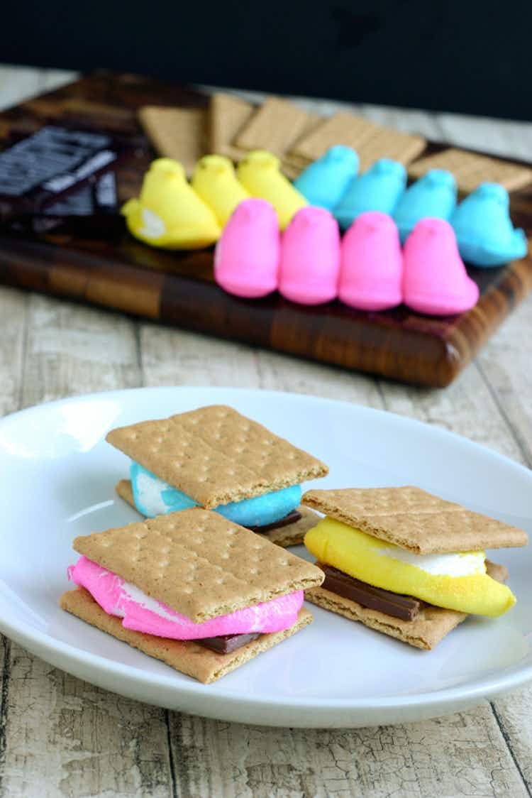 Use leftover Peeps to make s'mores. 