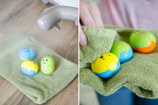 Sanitize and loosen dirt from toys with a steamer.