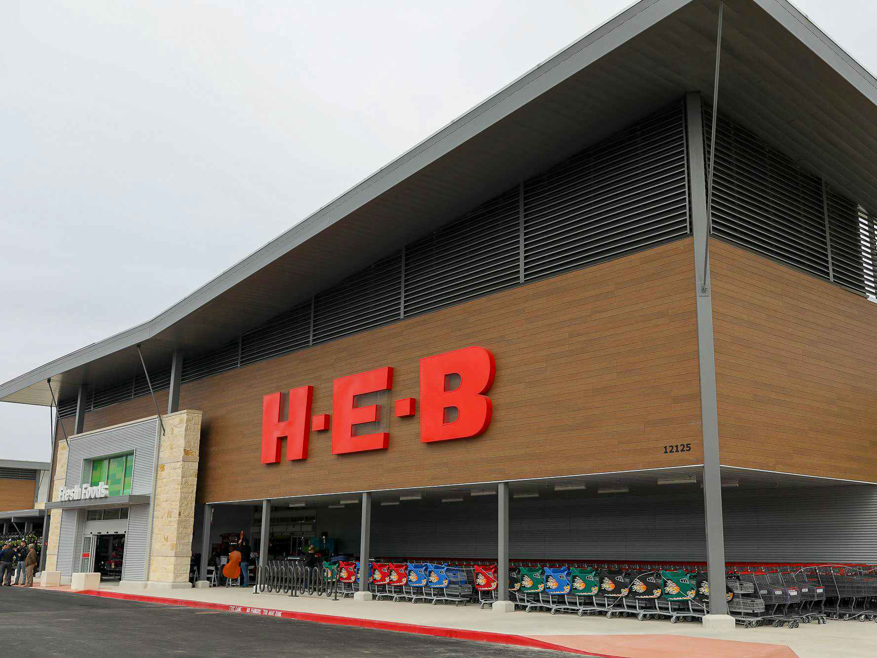 The exterior of an H-E-B store