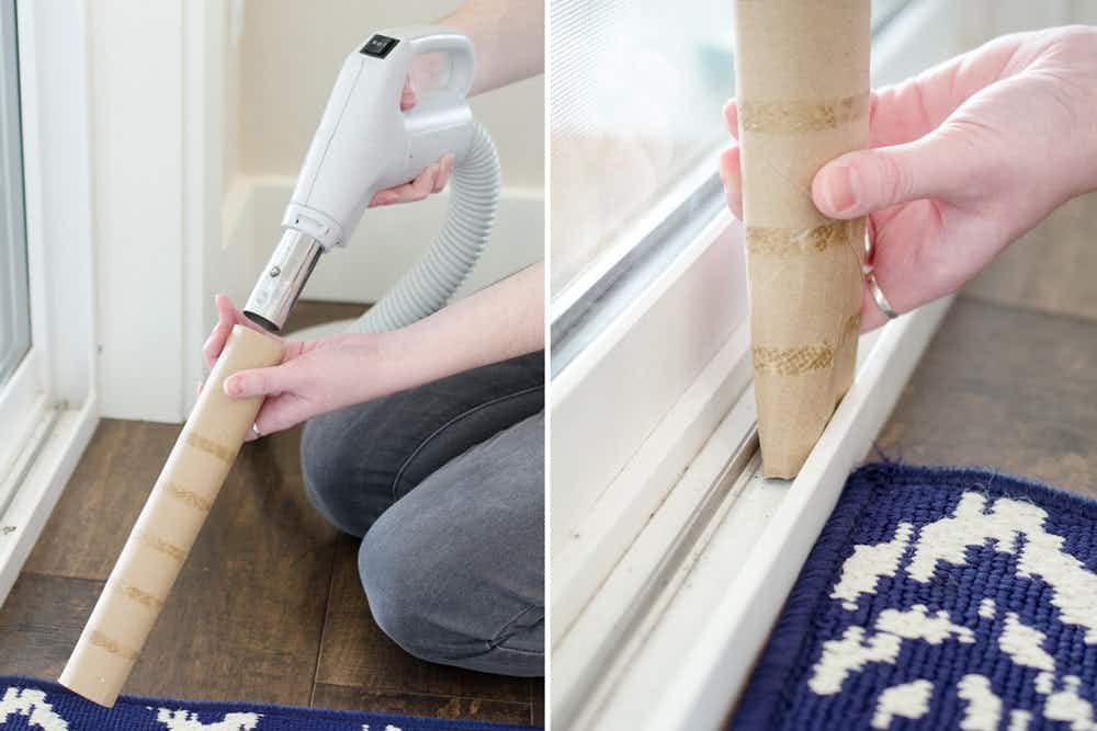 Get into really tight crevices by attaching a cardboard tube to your vacuum hose.