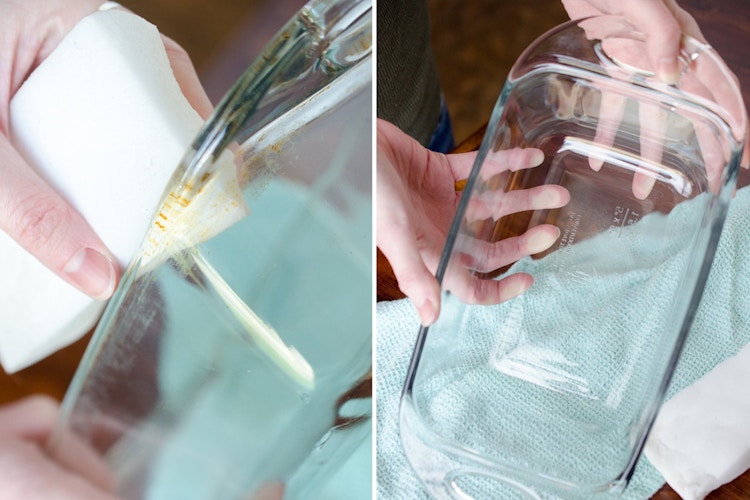 Erase cooked-on stains from pots and pans.