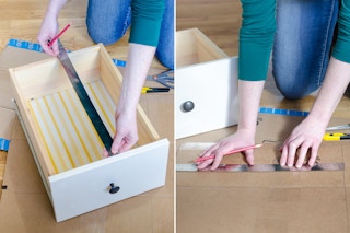 Make drawer dividers with cardboard boxes.