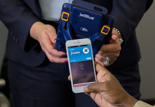 Use Apple Pay to make in-flight purchases.