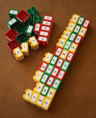 Use labels to make word-building blocks.