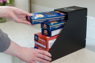 Organize pasta boxes in your pantry.