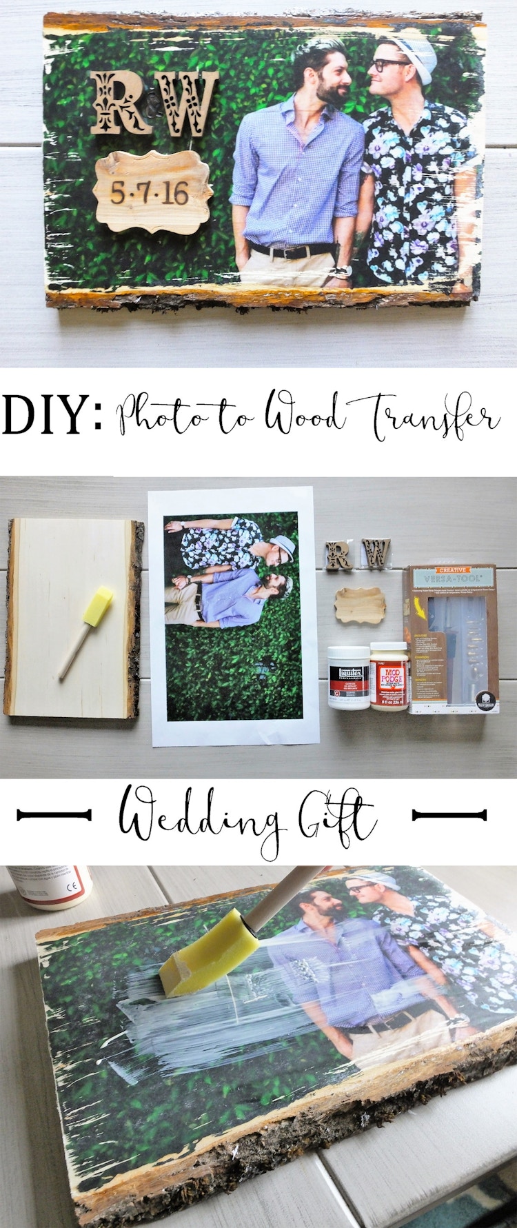 Transfer a photo to a plank of wood.