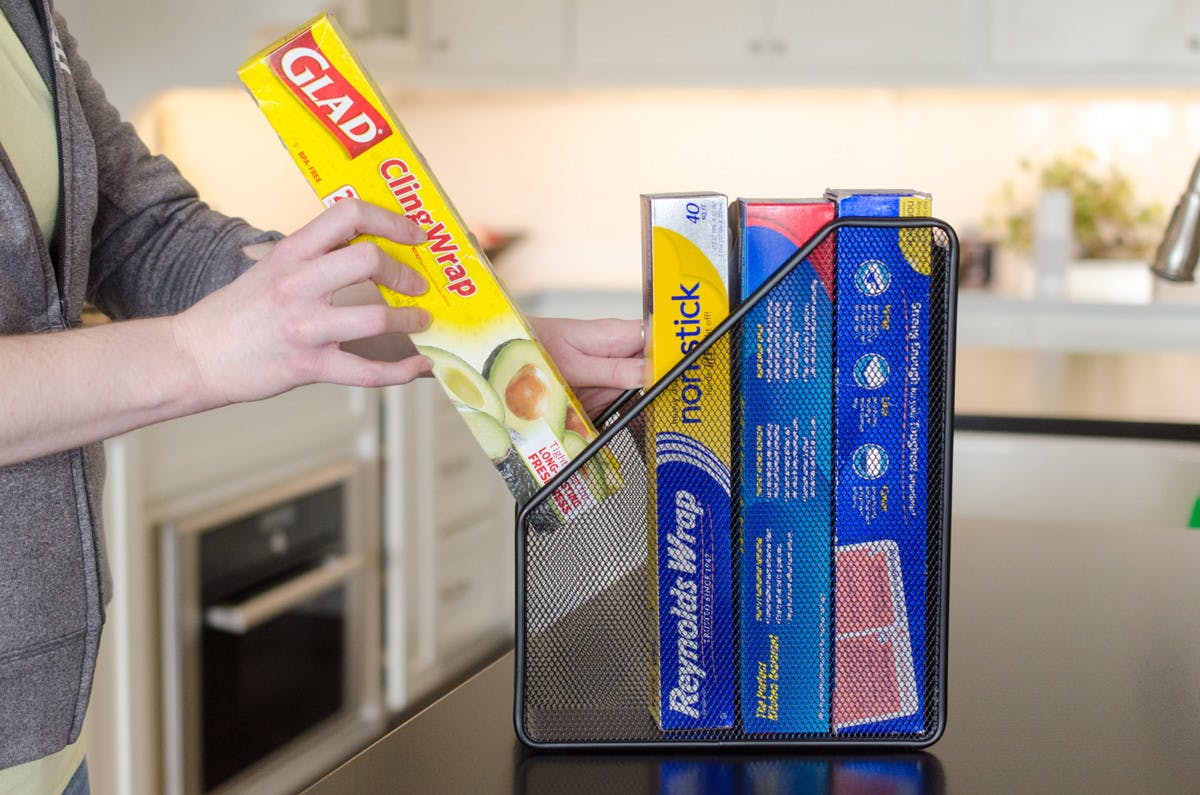 Keep foil, plastic wrap, and zip-bag boxes together.
