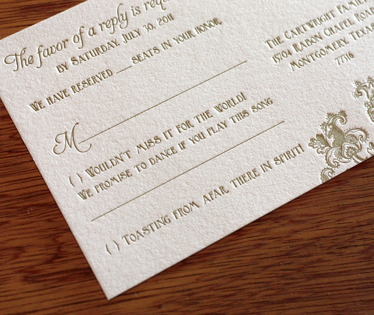 Have guests RSVP on your website to save money on stamps.