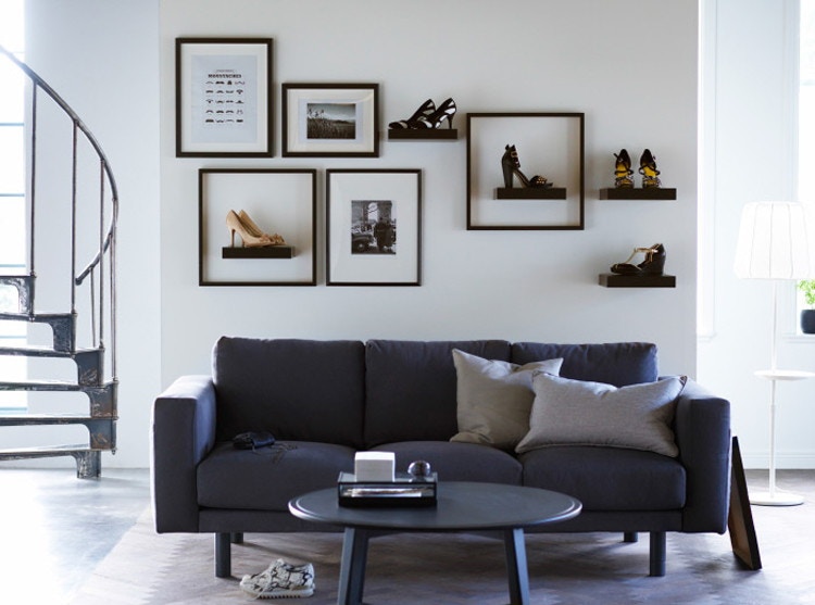 Put shoes on display.