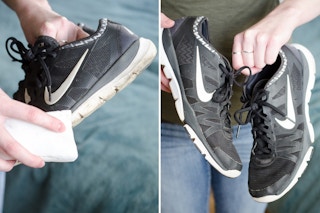 Clean the rubber bottom of shoes.