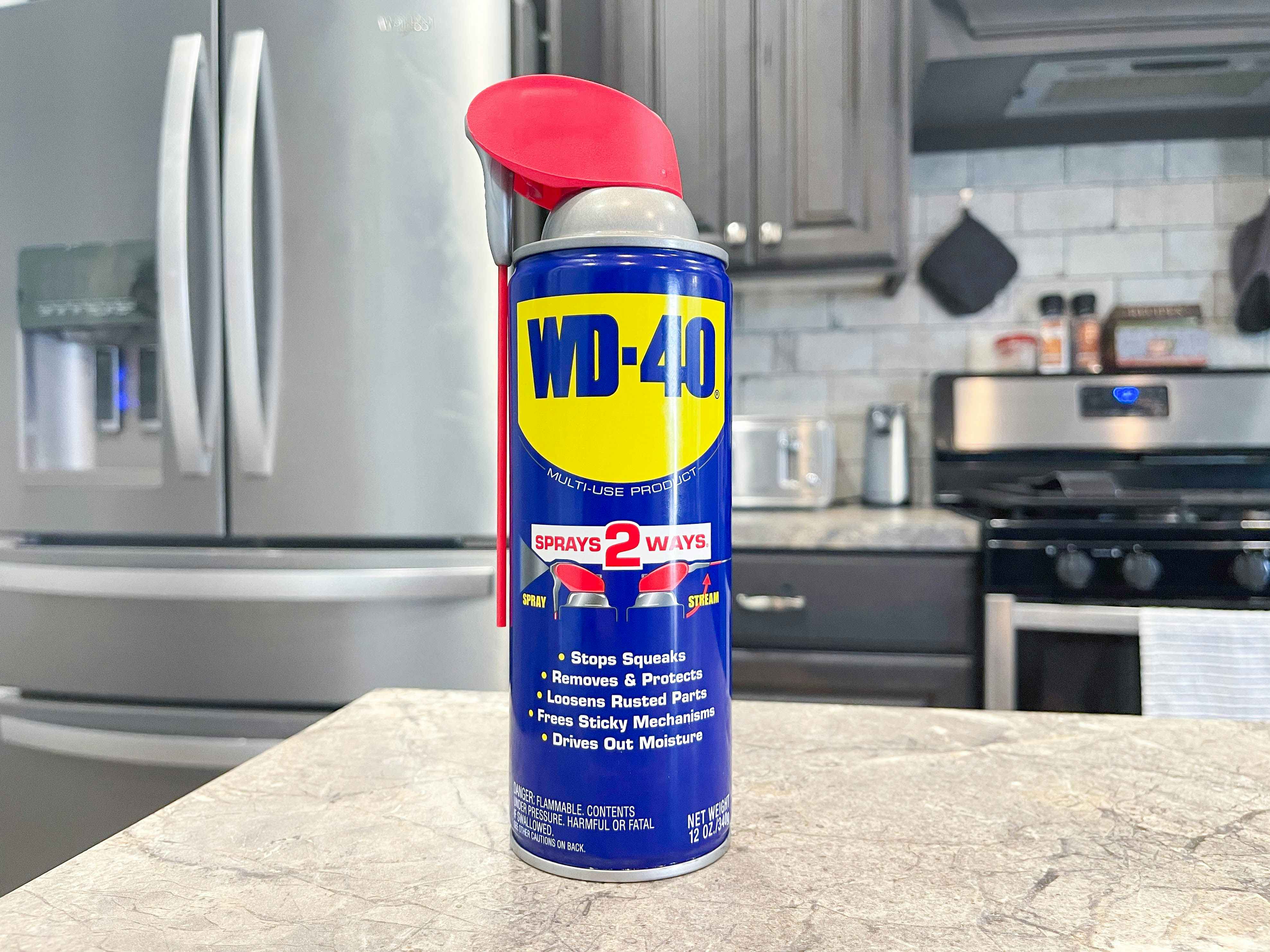 can of wd-40 on kitchen counter