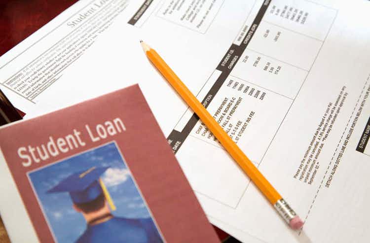 student loan paperwork on desk 